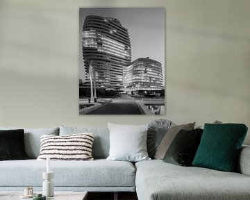 DUO gebouw in zwart-wit, Groningen, Nederland van Henk Meijer Photography