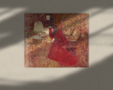 Frau in einem roten Kleid, oder J. R. gegen ein Fenster, Édouard Vuillard