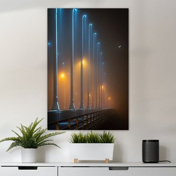 Pont Wilhelmina dans le brouillard #1