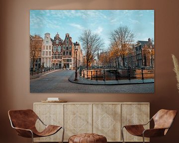 Herfstzon Keizersgracht Amsterdam van Captured By Manon