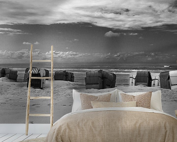 Sfeerimpressie behang: Strandstoelen van Johan Zwarthoed
