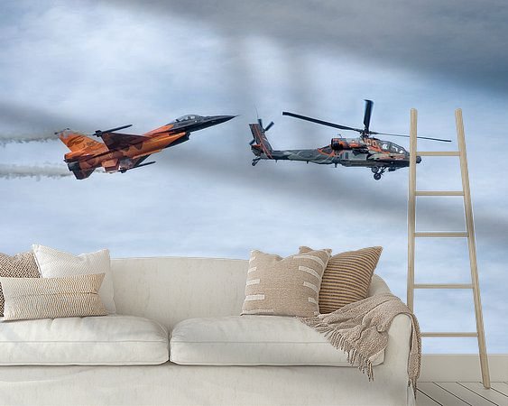 Voorbeeld van het werk in een kamer