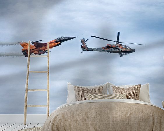 Voorbeeld van het werk in een kamer