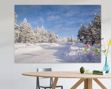 Sneeuw in Fins Lapland van Maria-Maaike Dijkstra