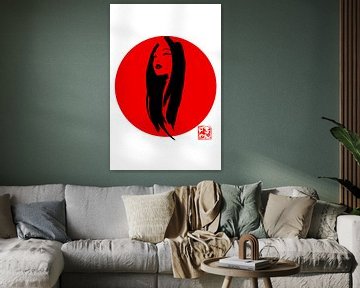 Geisha in rot von Péchane Sumie
