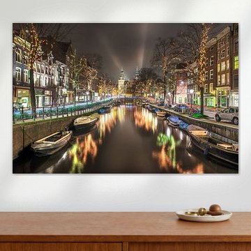 Amsterdamer Kanäle beleuchtet