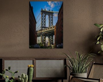 Manhattan Bridge - empire state building New York van Martin Albers Photography