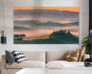 Sunrise at Belvedere in Tuscany, Italy