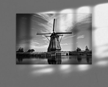 Oud Nederlands dorp Kinderdijk, UNESCO werelderfgoed. Nederland, Europa.