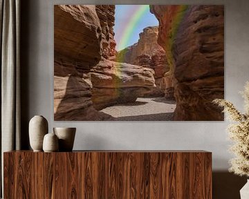 rainbow  in the red canyon in israel by ChrisWillemsen