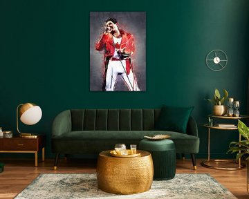 Freddie Mercury olieverf portret van Bert Hooijer