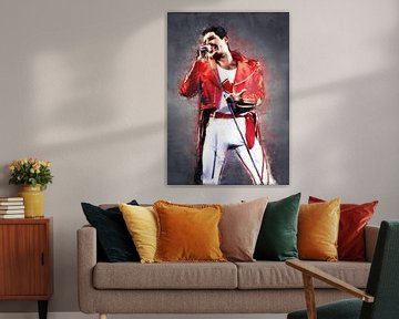 Freddie Mercury olieverf portret van Bert Hooijer