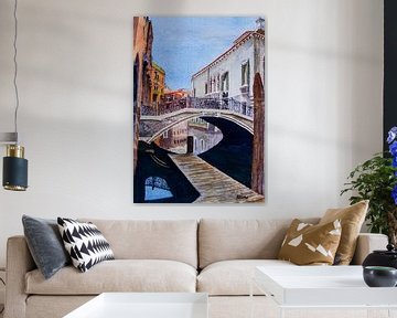 Verdwaald in Venetië | Aquarel schilderij van WatercolorWall