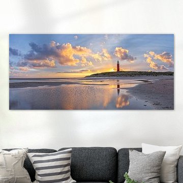 Sonnenaufgang am Texeler Leuchtturm. von Justin Sinner Photography (Fotograf auf Texel)