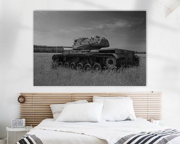 M47 Patton leger tank zwart wit 5 van Martin Albers Photography