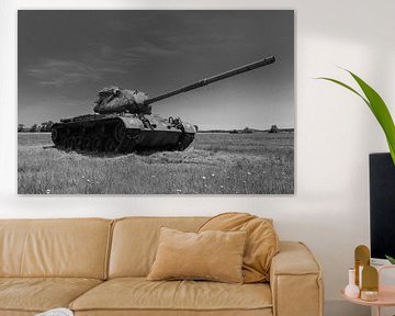 M47 Patton leger tank zwart wit 6 van Martin Albers Photography