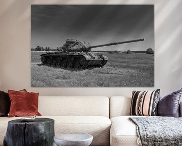 M47 Patton leger tank zwart wit 7 van Martin Albers Photography