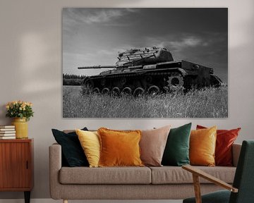 M47 Patton army tank black white 8 by Martin Albers Photography