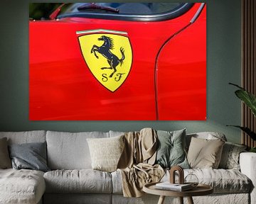 Ferrari logo schild op een Ferrari 250 GT Berlinetta van Sjoerd van der Wal