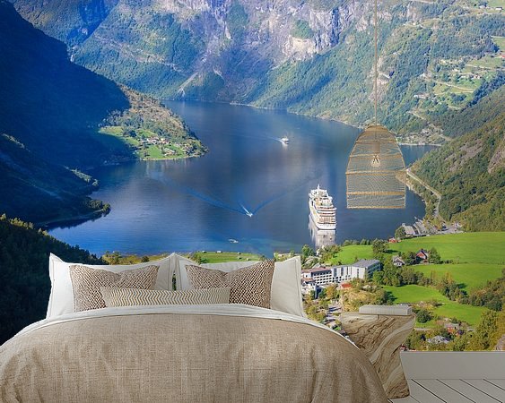 Voorbeeld van het werk in een kamer