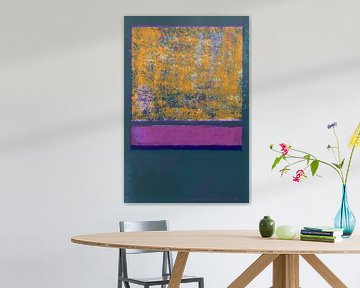 Abstract in orange, grau und lila von Rietje Bulthuis