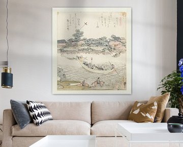 De Onmaya rivieroever, Katsushika Hokusai, 1822