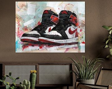 Nike Air jordan track red painting van Jos Hoppenbrouwers