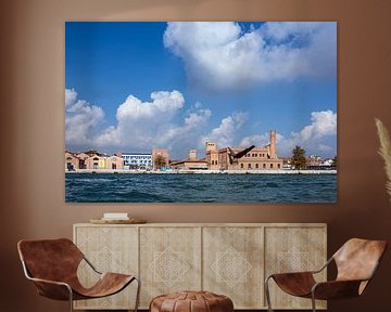 Uitzicht over het Canale della Giudecca naar Venetië, Italië