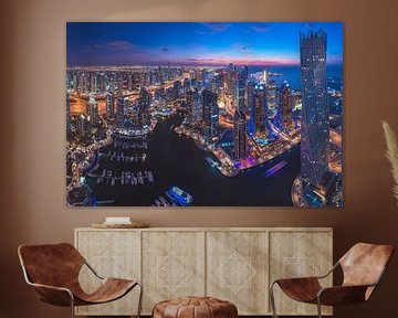 Dubaï Marina Skyline Blue Hour sur Jean Claude Castor