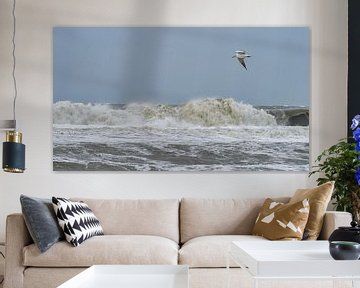 Storm boven de Noordzee van eric van der eijk