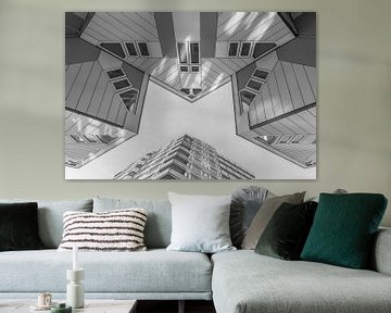 De Kubuswoningen in Rotterdam in zwart/wit van MS Fotografie | Marc van der Stelt