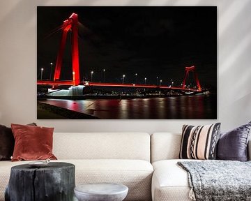 Rotterdam de nuit ; Willemsbrug sur Astrid Luyendijk