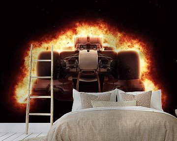 F1 Formula 1 car with special fire effect by Atelier Liesjes