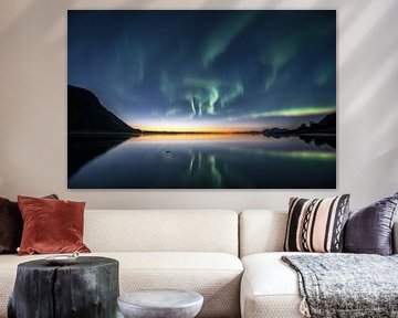 Nordlicht über den Lofoten, Norwegen von Marc Hollenberg