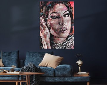 Amy Winehouse schilderij van Jos Hoppenbrouwers