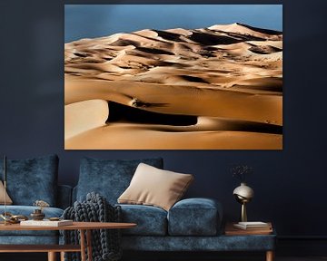 dunes de sable à l'aube dans le désert du Sahara au Maroc