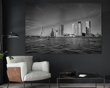 Panorama van de stad Rotterdam en de Erasmusbrug over de Nieuwe Maas van Tjeerd Kruse