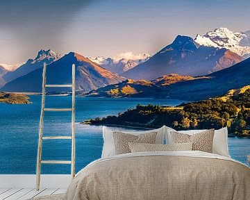 De weg naar Glenorchy, Otago, Zuider Eiland, Nieuw Zeeland van Henk Meijer Photography