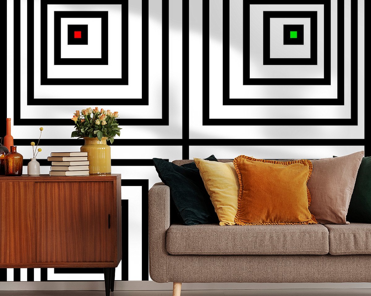 Voorbeeld van het werk in een kamer