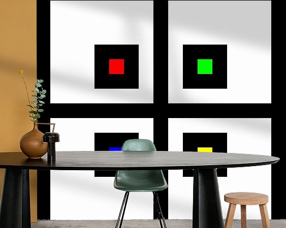 Voorbeeld van het werk in een kamer