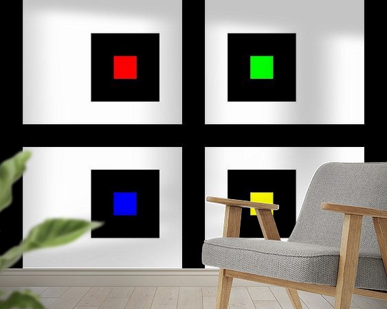 Voorbeeld van het werk in een kamer