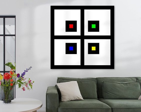 Voorbeeld van het werk in een kamer