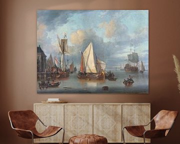 Ships in the Harbor by Calm Weather, Jan Claesz. Rietschoof