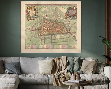 Map of the city of Utrecht, Jan van Vianen, 1726 - 1750