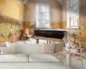 Abandoned Piano with Wool. by Roman Robroek - Photos of Abandoned Buildings