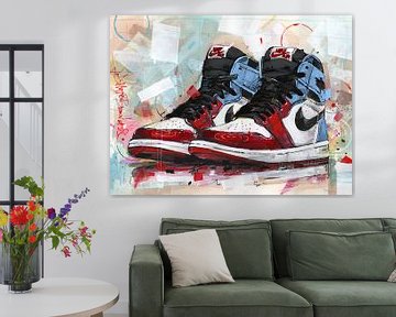 Nike Air Jordan 1 Retro High OG 'Fearless' schilderij van Jos Hoppenbrouwers