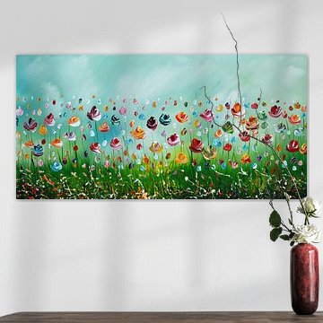 Green Flowers by Gena Theheartofart