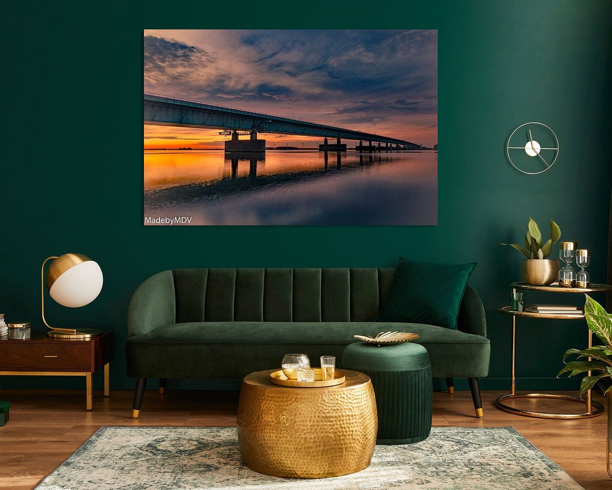 Voorbeeld van het werk in een kamer