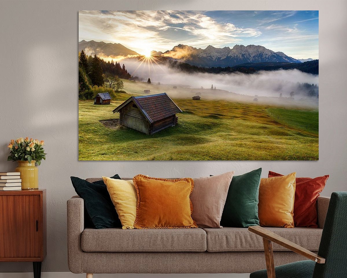 Voorbeeld van het werk in een kamer