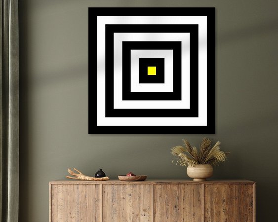 Voorbeeld van het werk in een kamer